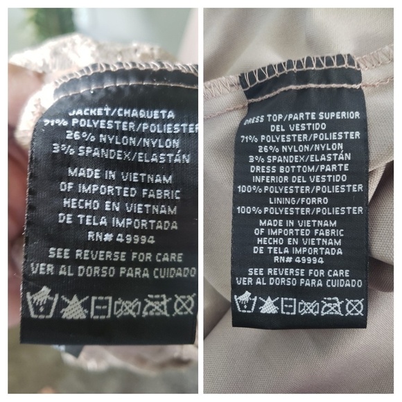 R&M Richards 2 pc champagne lace and sequin dress and jacket NWT - Picture 9 of 9